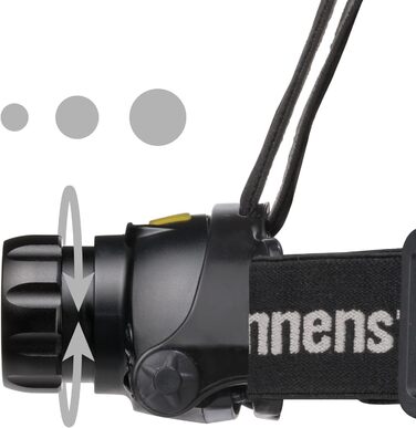 Налобний ліхтар Brennenstuhl LuxPremium LED з сенсором, акумуляторний, 400 люмен, USB, з червоним світлом, OSRAM, до 50 годин роботи, IP44, для вулиці