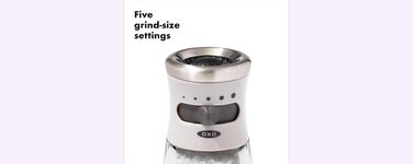 Перцемолка OXO Good Grips Contoured Mess-Free з керамічним механізмом, сіра