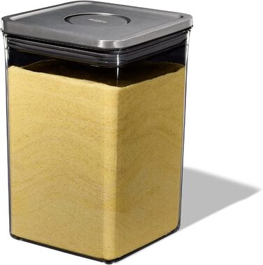 OXO SteeL Контейнер для зберігання продуктів 4,2 л, квадратний, герметичний, з кришкою, нержавіюча сталь, для кухні, великий