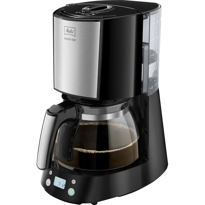 Кавоварка Melitta Enjoy Top Timer, фільтр, скляна колба, таймер, 10 чашок, чорна