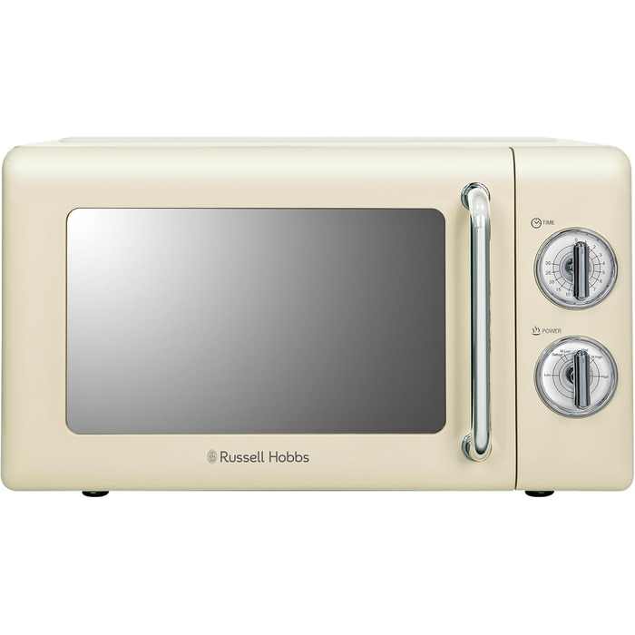 Мікрохвильова піч Russell Hobbs RHRETMM705C, 17 л, 700 Вт, ретро стиль, кремова, 5 режимів потужності, таймер, функція розморожування, легке очищення