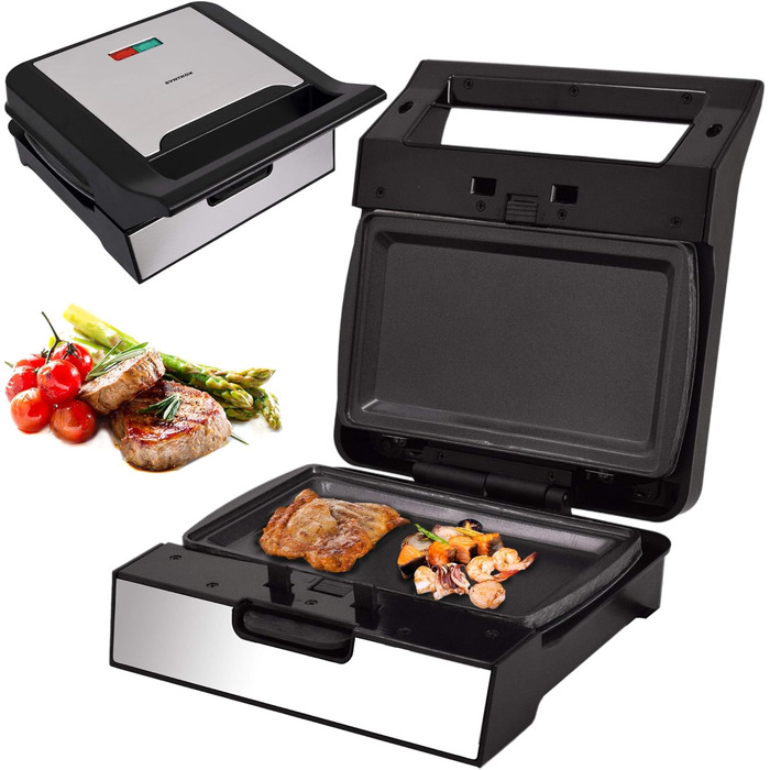 Електричний гриль Teppanyaki Syntrox Germany MM-1400W з антипригарними знімними пластинами для смаження