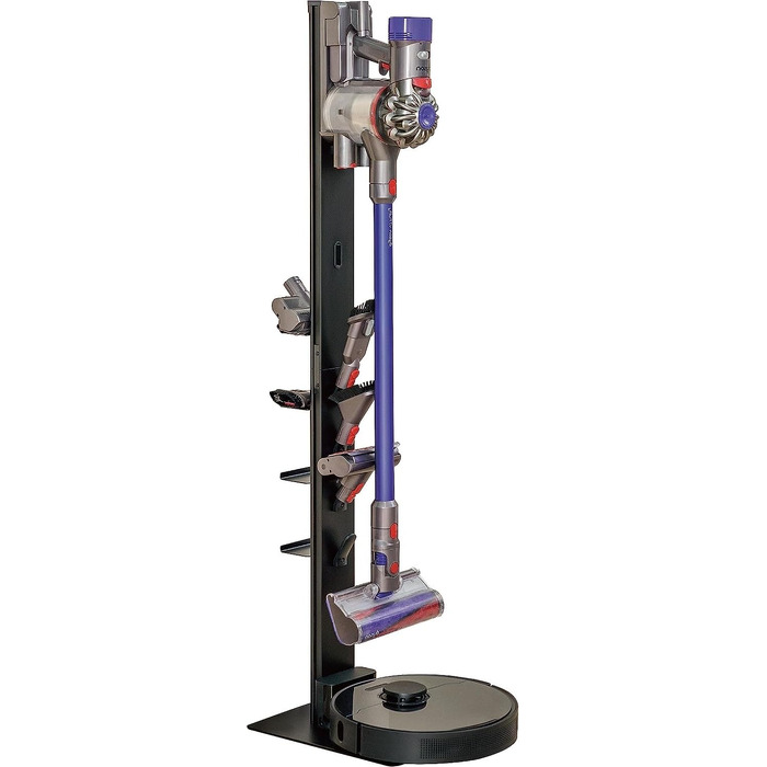 Алюмінієва підставка Mount Plus HAB2-HS для бездротових пилососів Dyson V15, V12, V11, V10, V8, V7, V6 та роботів-пилососів, з 8 тримачами для аксесуарів