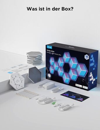 Світлодіодна 3D панель Govee Glide Hexagon Ultra, RGBIC, Wi-Fi, 10 панелей, 129 LED, сумісна з Alexa, для геймерської кімнати, декору стін