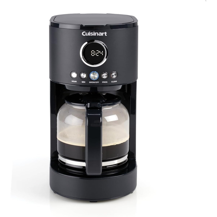 Кавоварка фільтраційна Cuisinart 1.8 л, 12 чашок, програмована, швидке заварювання, таймер 24 години, функція підтримки тепла, браузерна екстракція, мийка в посудомийці, чорна