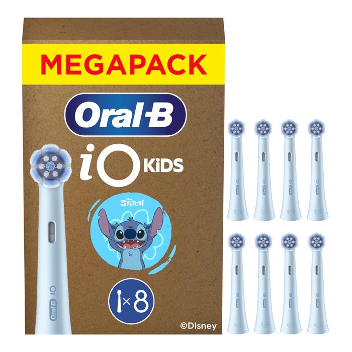 Смінні насадки для електричної зубної щітки Oral-B iO Ultimative Reinigung для дітей, Stitch (блакитний), 8 шт, білий