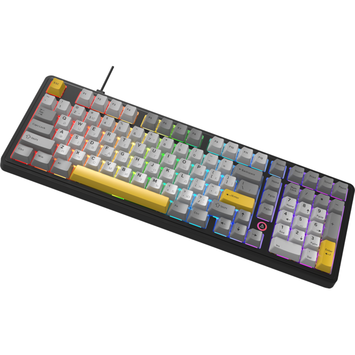 Дротова магнітна клавіатура Ajazz AK980 MAX Magnetic switches Black Grey Yellow (AK980-MAX-M-BGY)