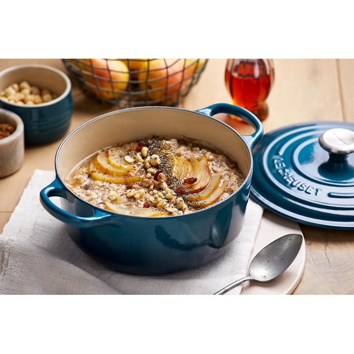 Чавунна каструля Le Creuset Signature з кришкою, кругла, 20 см, 2,4 л, для всіх плит і індукції, Deep Teal
