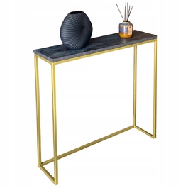 Золотий консольний туалетний столик GLAMOUR 68x18x82, стільниця чорний бетон