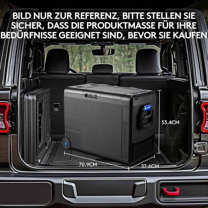 Автомобільний компресорний холодильник AAOBOSI 58L (-20°C/+20°C) з USB, 12/24V/230V для авто, вантажівок, човнів, кемпінгу та риболовлі, чорний