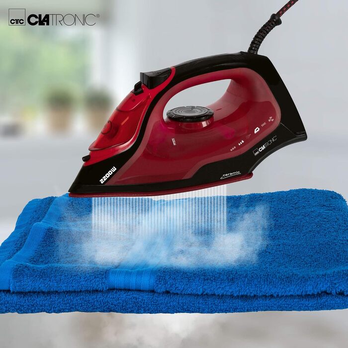 Парова праска Clatronic DB 3752, 250 мл, 3 режими пари, 7 функцій, червона