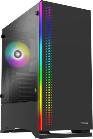 Комп'ютерний корпус Zalman S5 RGB ATX з боковими скляними панелями, чорний