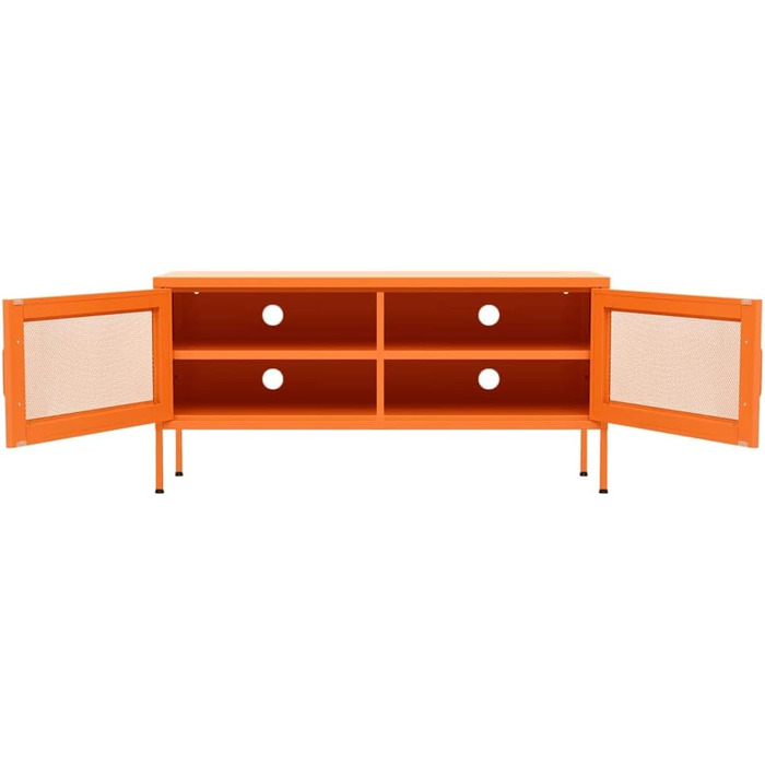 vidaXL ТБ тумба з 2 ґратчастими дверцятами, сталева, антрацит, 105x35x50 см – низький комод, телевізійна тумба, меблі для вітальні