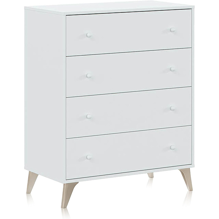 Комод Habitdesign Sweet 4 шухляди, білий Artik, 77,5x40x95 см