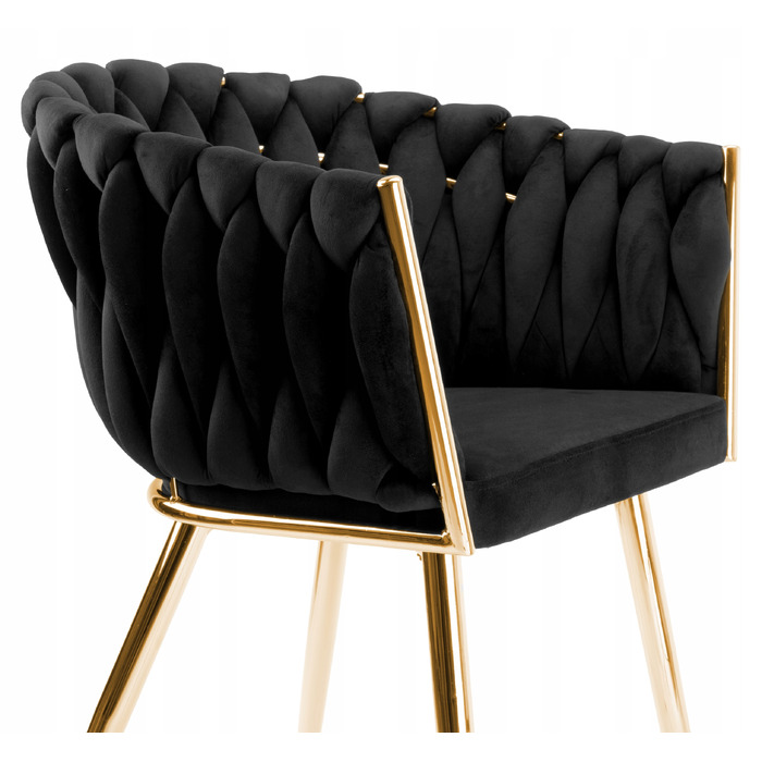 Обивочне велюрове крісло COFTON Gold velvet, чорне