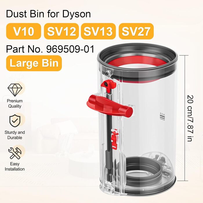 Контейнер для пилу RUKHOOL для Dyson V10 SV12, SV13, SV27, запасна частина, бокс для пилососа, відро для сміття, номер 969509-01