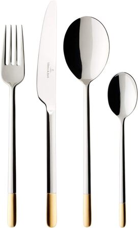 Столовий набір Villeroy & Boch Ella, 30 предметів, золочений, для 6 осіб, нержавіюча сталь з позолотою, придатний для посудомийної машини