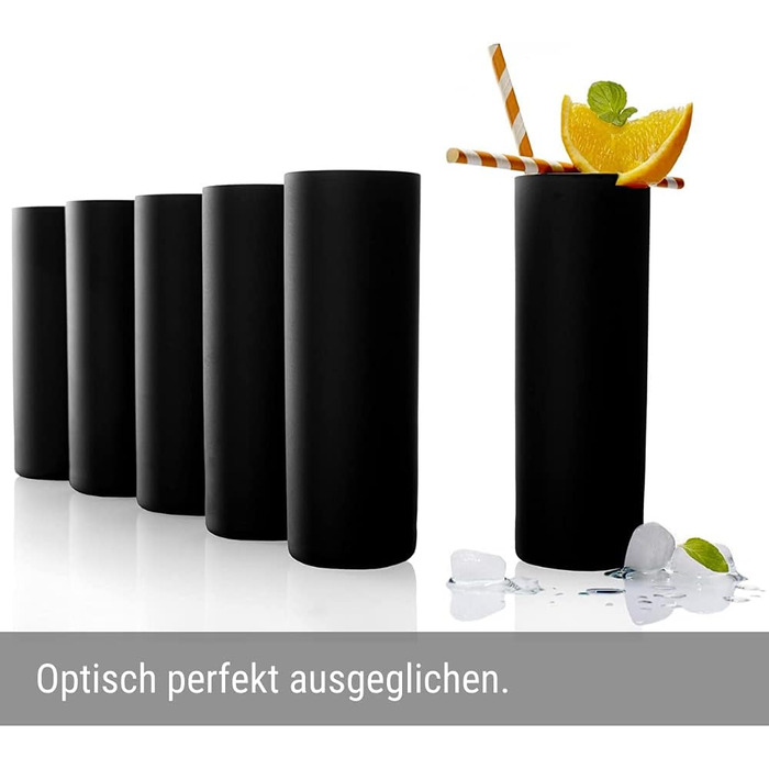 Коктейльні склянки Matte Black для коктейлів Campari Tumblers 320 мл Набір із 6 предметів Чорний Нью-Йоркський бар Stölzle Lausitz