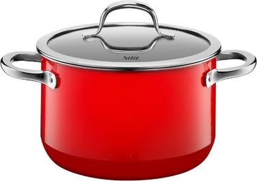 Набір каструль Silit Passion Red 4 предмети, силарганова кераміка, з жаровнею та скляними кришками, для індукції, червоний