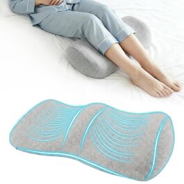 Подушка для спини та сидіння з Memory Foam L-подібної форми з підтримкою попереку для офісного крісла, сіра. Зняття болю в спині та куприку, нековзка основа