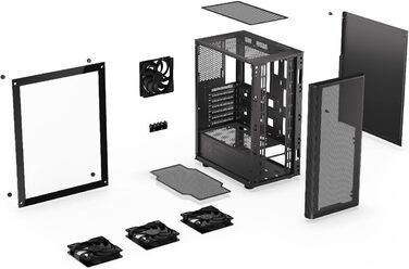 Корпус для ПК ENDORFY Ventum 200 Air ATX з 4 вентиляторами 120 мм, загартоване скло, mesh-панель, компактний, широка сумісність з охолодженням, EY2A002