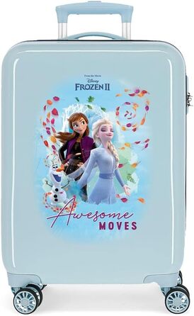Чоловіча жорстка валіза Frozen 55 см, синя, для ручної поклажі