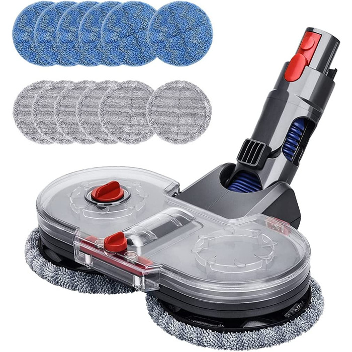 Електрична насадка для вологого прибирання DrRobor для пилососа Dyson V11/V10/V7/V8/V15, знімний водяний бак, 12 мопів, багаторазові