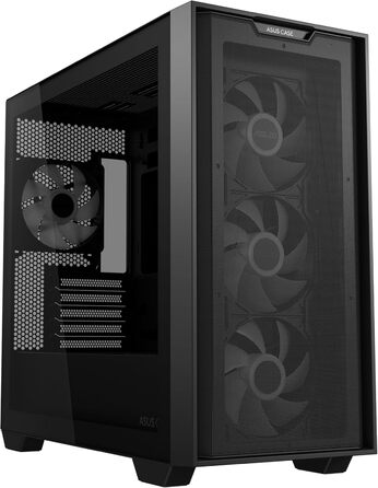 Корпус для ПК ASUS A21 Plus TG ARGB чорний microATX, з ARGB вентиляторами, сітчастою передньою панеллю, підтримкою прихованих розʼємів на материнській платі, радіатора 360 мм і відеокарт до 380 мм