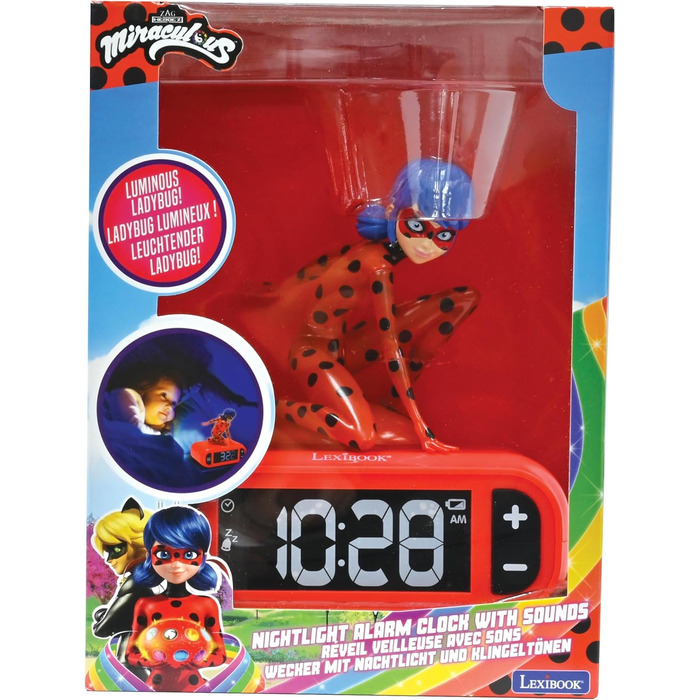 Дитячий ліхтарик-годинник Disney Stitch RL800D1, рожевий: будильник, нічник, мелодії, LCD-дисплей
