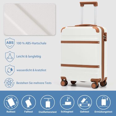 Жорсткий валізу COOLIFE 55x40x20 см для ручної поклажі EasyJet, легкий чемодан з TSA-замком і 4 подвійними колесами, чорний/коричневий
