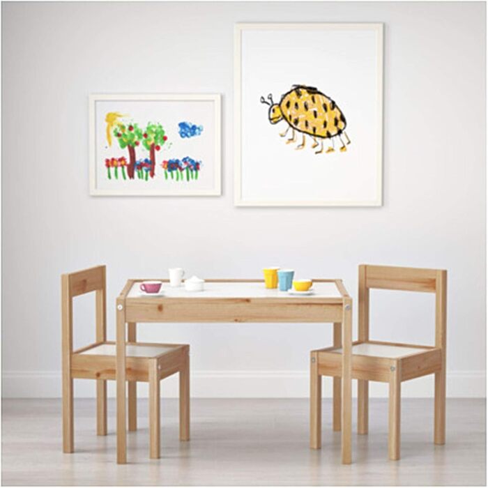 Дитячий стіл з 2 стільцями Ikea Latt, білий/сосна, компактний набір для кімнати