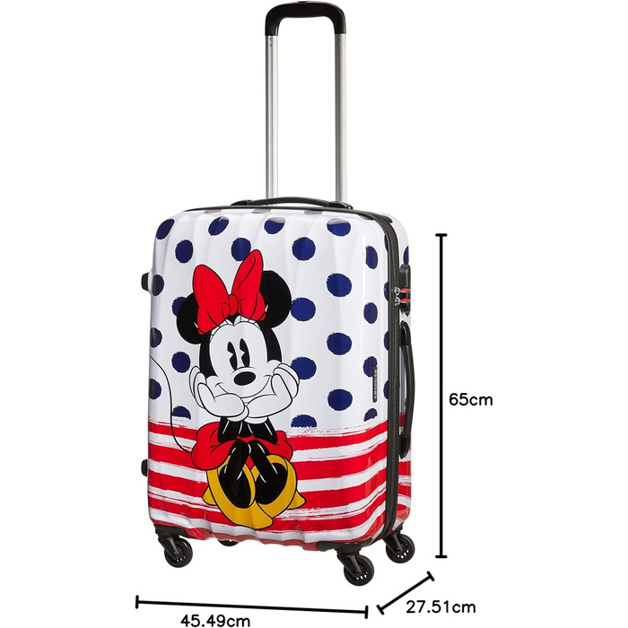 Валіза American Tourister Disney Legends Minnie Blue Dots, синя з крапками, для подорожей