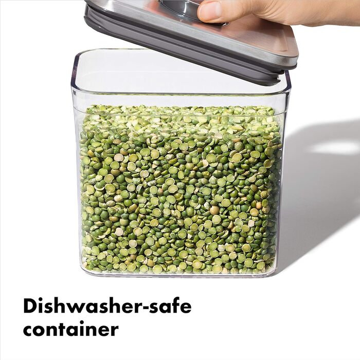 OXO SteeL прямокутний контейнер для зберігання продуктів 1,6 л, герметичний, із кришкою, нержавіюча сталь