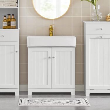 Тумба під умивальник SoBuy BZR18-W, біла, для ванної, 60x60x29 см