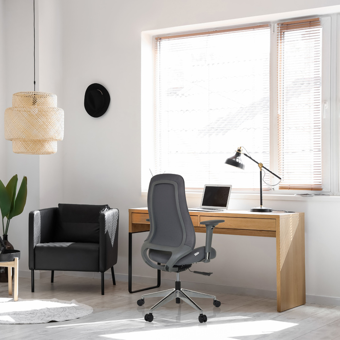 Офісне крісло / поворотне крісло HENFIELD G тканина сіра hjh OFFICE
