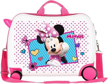 Дитяча валіза Disney Minnie, рожева, 50x38x20 см, ABS, кодовий замок, 34 л, 2,3 кг, 4 колеса, ручна поклажа