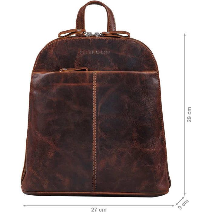 STILORD Olivia жіночий міський рюкзак з натуральної шкіри, компактний daypack для прогулянок, планшетів 9,7