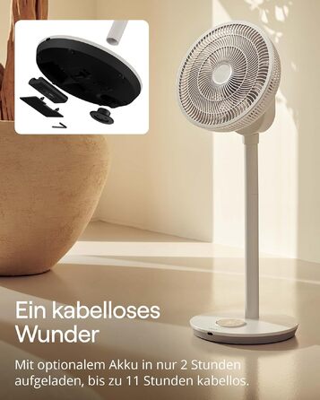 Duux Whisper Flex 2 Smart Вентилятор: тихий (13 дБ), нічний режим, таймер, регульована висота (54-92 см), енергоефективний, з Wi-Fi та пультом (Greige)