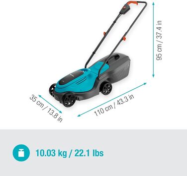 Акумуляторний газонокосарка Gardena EasyMax 30/18V Ready-to-Use Set, ширина косіння 30 см, Power for All-акумулятор, компактна та маневрена, для малих садів