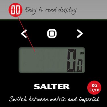 Електронна вага Salter 9150 BK3R для аналізу складу тіла, скляна, чорна – вимірювання ваги, ІМТ, жиру, води, до 8 користувачів, ультратонка, великий дисплей