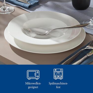Набір столового посуду vivo by Villeroy & Boch Basic White, 12 предметів, білий, порцеляна, для 6 осіб, тарілки, супові та обідні, підходить для посудомийної машини, преміум-якість
