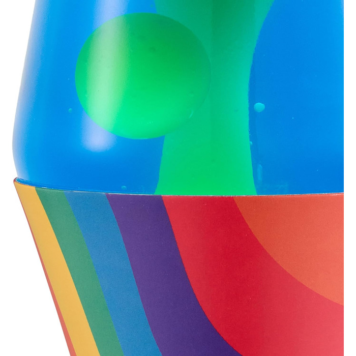 Класична лавова лампа Lava The Original Lamp Warped Rainbow (36.8 см) — жовтий віск, синя рідина, ретро-стиль