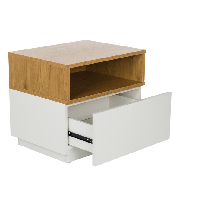Приліжкова тумбочка MELMO 50x40x45 см білий/дуб hjh LIVING