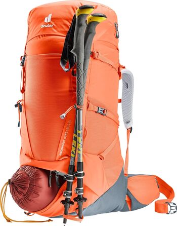 Жіночий трекінговий рюкзак Deuter Aircontact Core 45+10 л, паприка-графіт