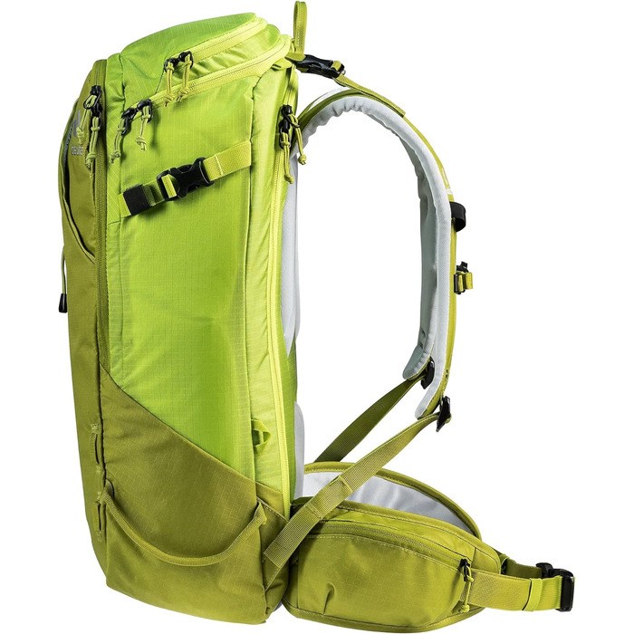 Жіночий туристичний рюкзак Deuter Freerider Pro 32+10 л, для лижних турів, зелено-жовтий