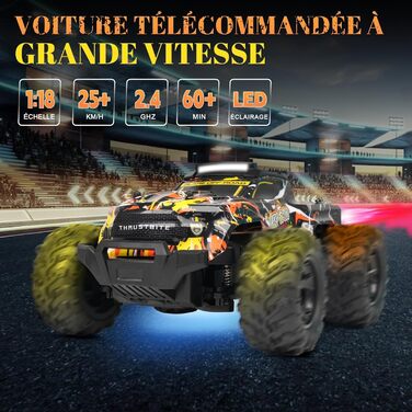 RC Автомобіль 1:18 Gelb - Швидкісний позашляховик 2.4GHz з LED, 25 км/год, 2 акумулятори для хлопчиків від 3 років
