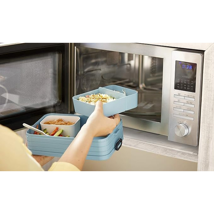 Ланчбокс Mepal Lunch to go Set з контейнером Lunchpot, великий бенто-бокс з відділеннями для дорослих, Old Nordic Blue, Medium