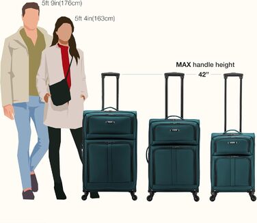 Набір валіз U.S. Traveler Anzio Softside Spinner 3-Piece (22/26/30) блакитно-зелений