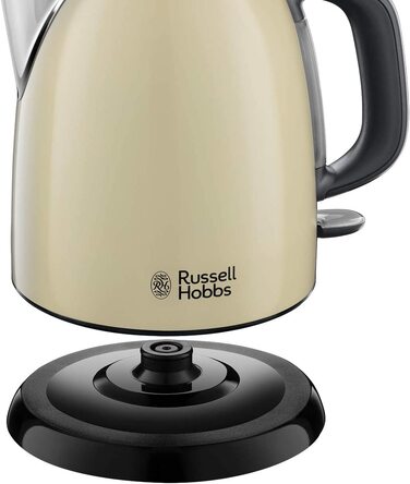 Електричний чайник Russell Hobbs Colours+ Edelstahl 1.0л, 2400Вт, з фільтром від накипу та індикатором рівня води, колір крем (24994-70)