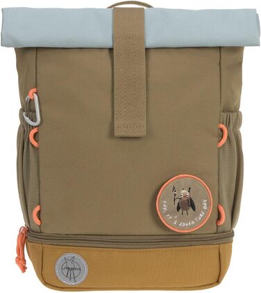 Дитячий рюкзак LÄSSIG Rolltop, водовідштовхувальний, 11 л, з грудною стяжкою, оливковий колір